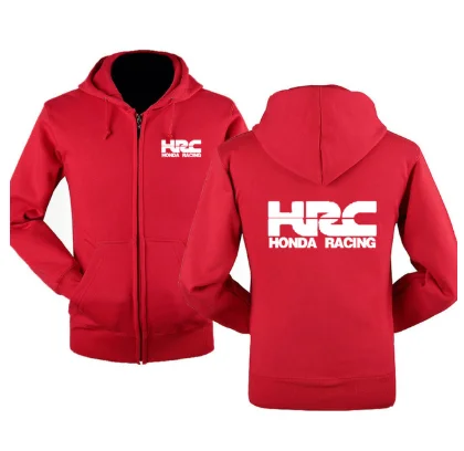 

HRC race motorcycle Car Logo Sweatshirt Hoodies Men Spring Autumn Fleece Cotton Zipper Jacket HipHop Harajuku Male Clothing 5