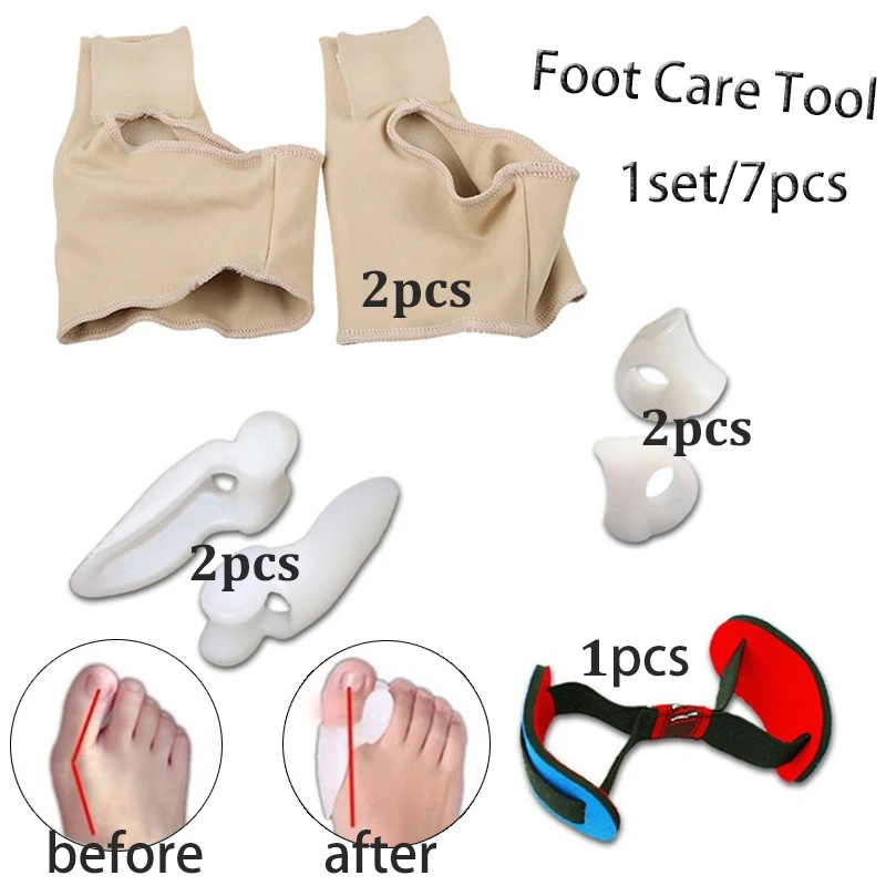 

7PCS/SET Hallux Valgus Corrector Alignment Toe Separator Tarsal Splint Orthotics Pain Relief Toe Foot Care Tools Do Dropshipping