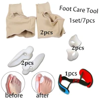 7pcsset hallux valgus corrector alignment toe separator tarsal splint orthotics pain relief toe foot care tools do dropshipping