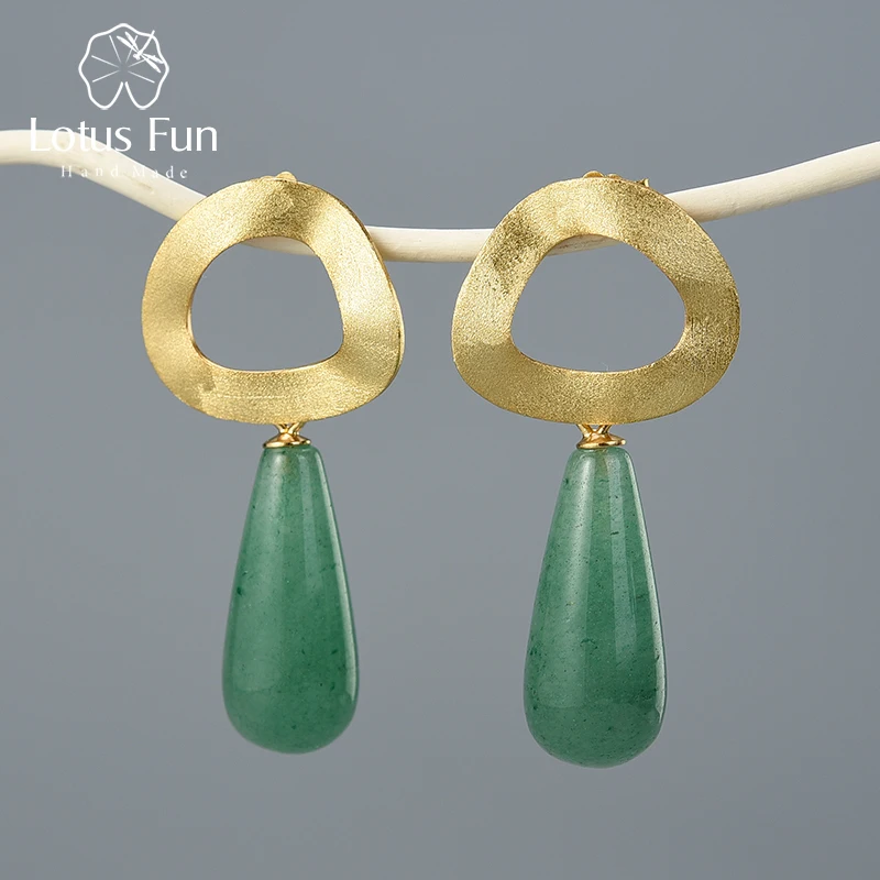 Женские серьги подвески Lotus Fun с неровным геометрическим рисунком в