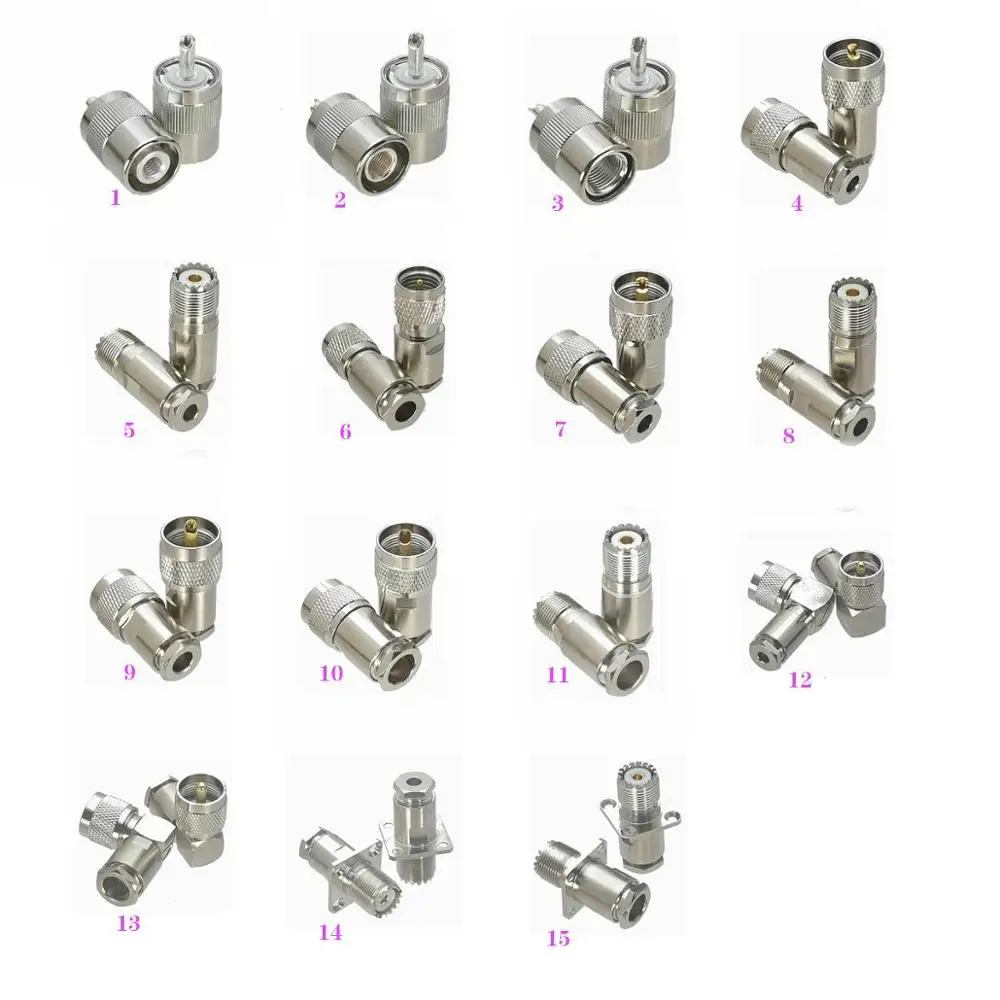 10 шт. UHF PL259 SO239 / Mini коннектор зажим/припой RG58 RG142 RG8X LMR240 RG5 RG6 RG8 LMR400 адаптер папа и