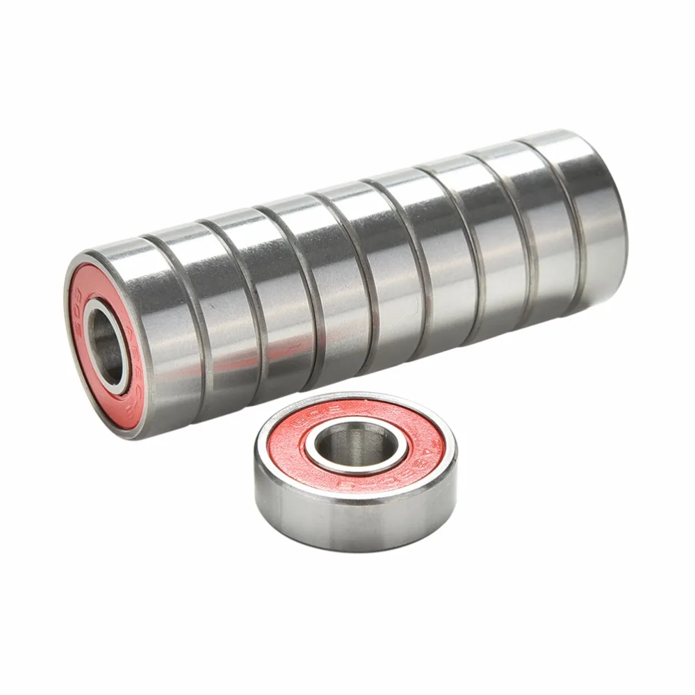 

10Pcs ABEC 9 Stainless Steel Red Bearings For High Performance Roller Skate Scooter Skateboard Wheel Bearings