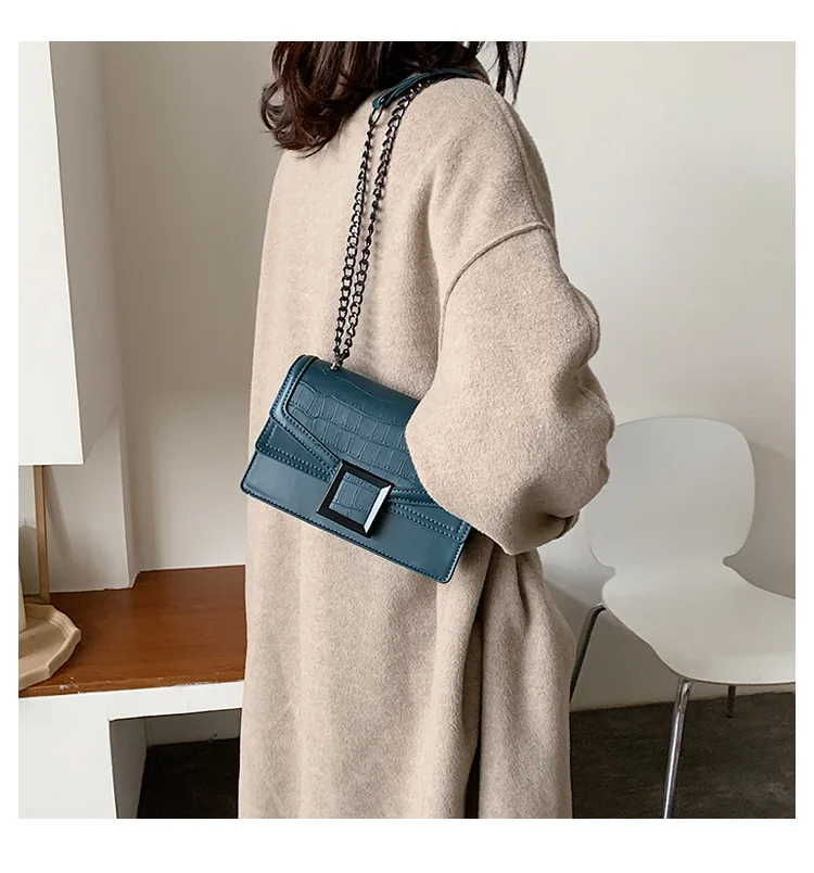 Маленькие женские сумки через плечо из искусственной кожи с каменным узором 2019