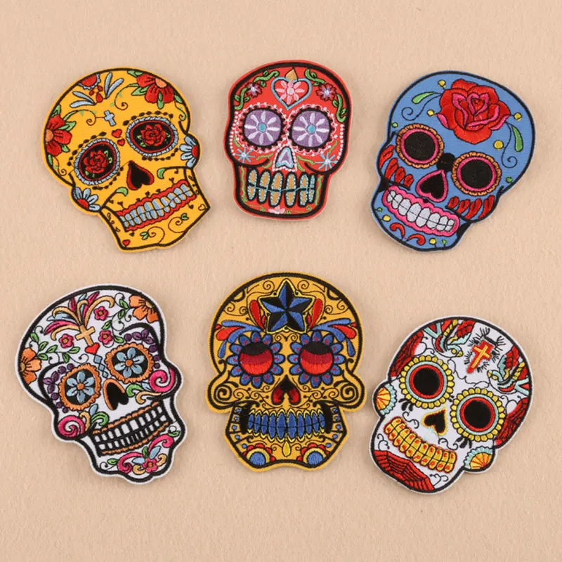 

Skull Ghost Head Embroidered Patches Clothing Accessories Chest Sticker Badge DIY Personality Patch Embroidery Cloth Sticker