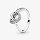 Осень 2019, женские кольца из натуральной 925 пробы, серебряное кольцо с узлом в виде сердца, ювелирные изделия для помолвки, юбилей