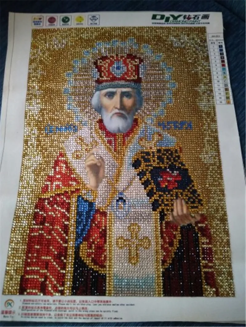 24x34cm DIY Алмазная вышивка крестиком религиозная икона 5D алмазная вышивка мозаика Новогоднее украшение подарок - Цвет: 24x34cm