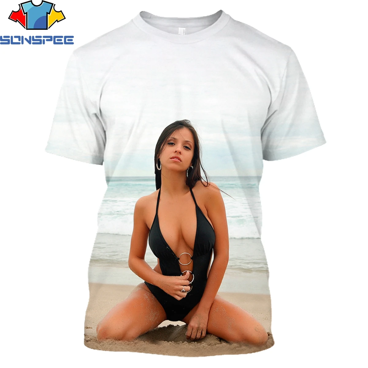 SONSPEE Летняя Пляжная модель футболки с принтом страстный Мужской Повседневный Топ