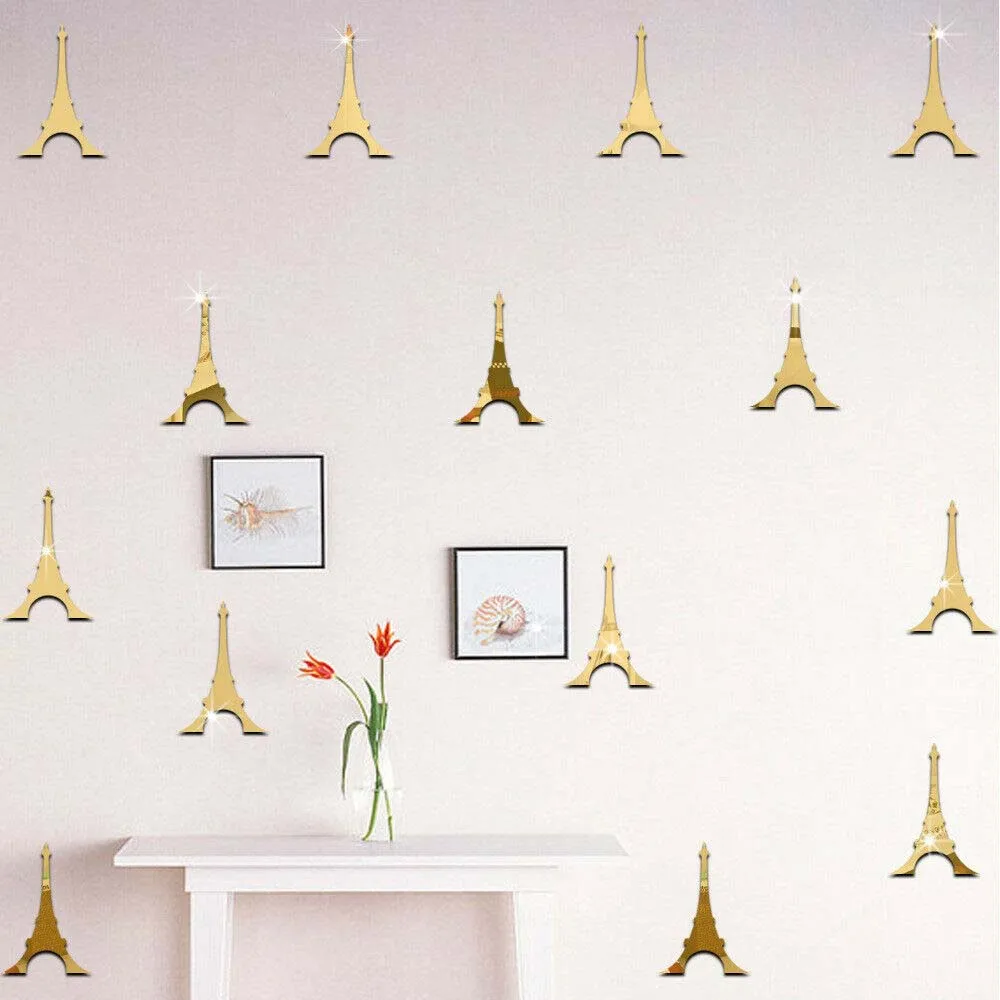 Творческий зеркало Стикеры s с рисунком Эйфелевой башни 12 шт. в упаковке картин