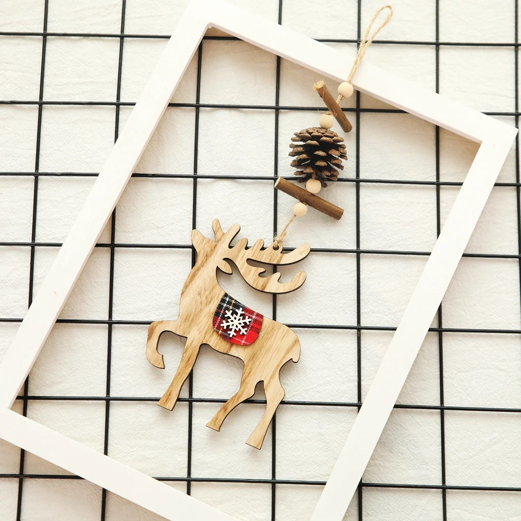 1 шт. Деревянные Подвески в виде Троянской лошади/оленя с сосновой конусой