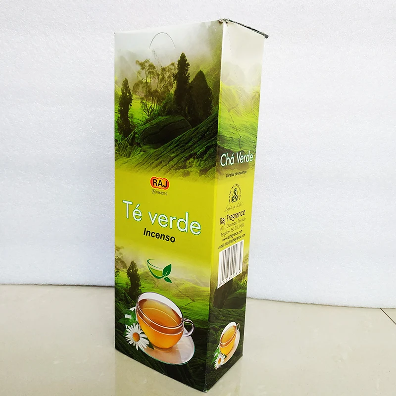 Одна маленькая коробка тибетская палочка благовония зеленый чай Индиана ручная