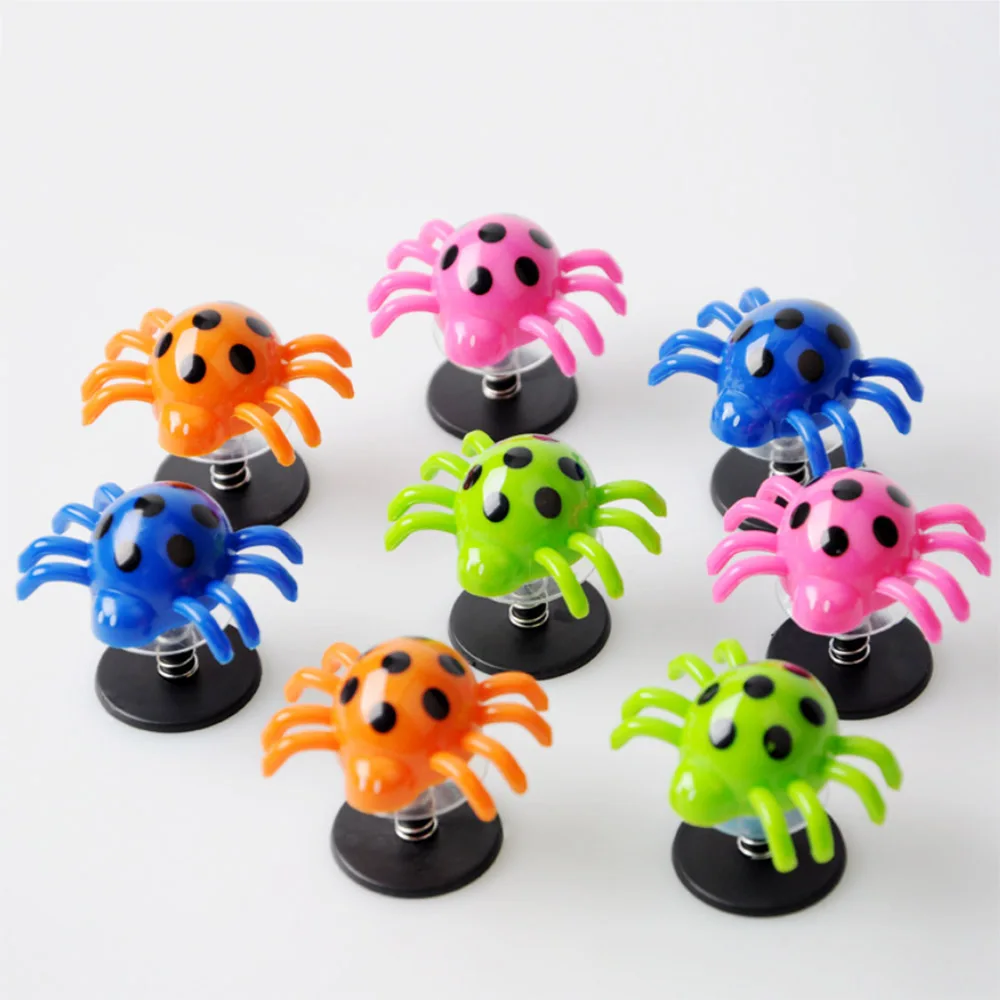 

20Pcs Favor Props Gifts Kids Spring Toy Jumping Spider Colorful Fun Bounce Spider Anti Stress Toys Party Supplies