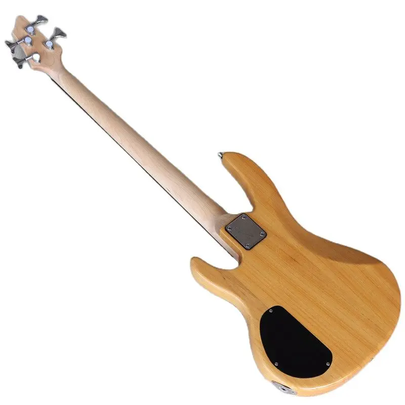 4 saiten bass gitarre elektrische bass gitarre okoume körper 43 zoll holz gitarre natürliche farbe mit freies bass tasche hohe gloss finish