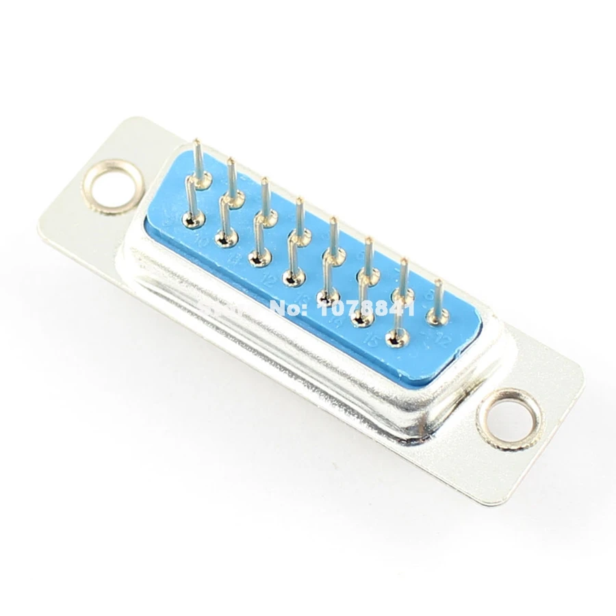 10 шт. D SUB 15 Круглый контактный разъем прямой со сквозным отверстием PCB 2 ряда DB15F|l