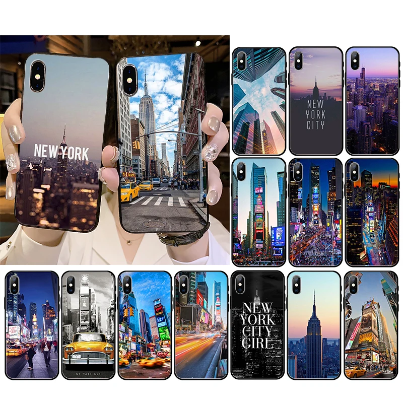 

New York City Times Square Taxi Phone Case For iPhone 12mini 12 11 ProMax XS MAX XR SE2020 8 7 6 6S Plus X 5 5S SE