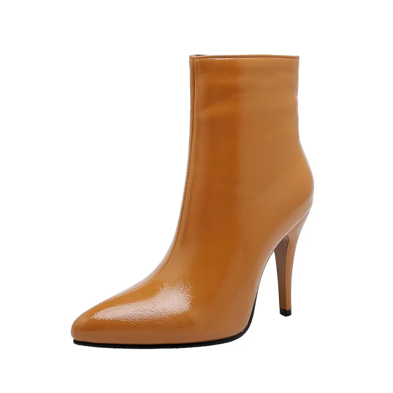 Большие размеры Женская обувь Женские ботильоны ботинки зимняя однотонная на