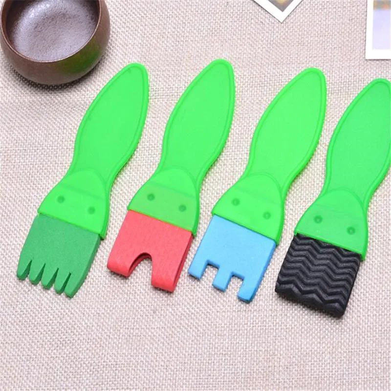 

4Pcs/set Plastic Handle Painting Kids Drawing Toys Creative DIY Art Brushes Seal Painting Tools Funny Sponge Paint Brush Seal