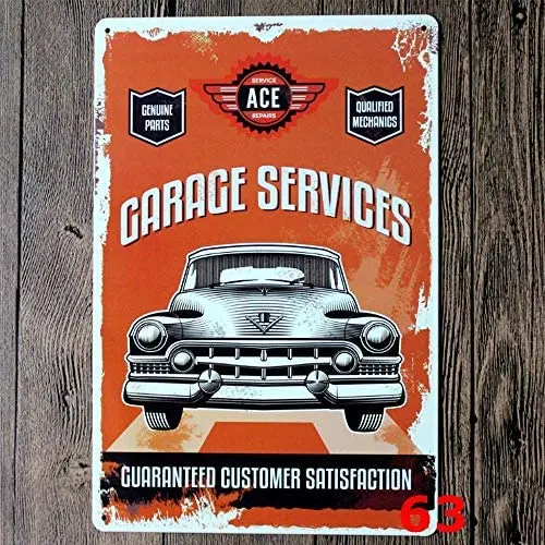

Services Thick Tinplate Garage Dad ’s Shed Novelty Parking Retro Metal Tin Sign Plaque Chic Gift Suitable 12x8 Inch