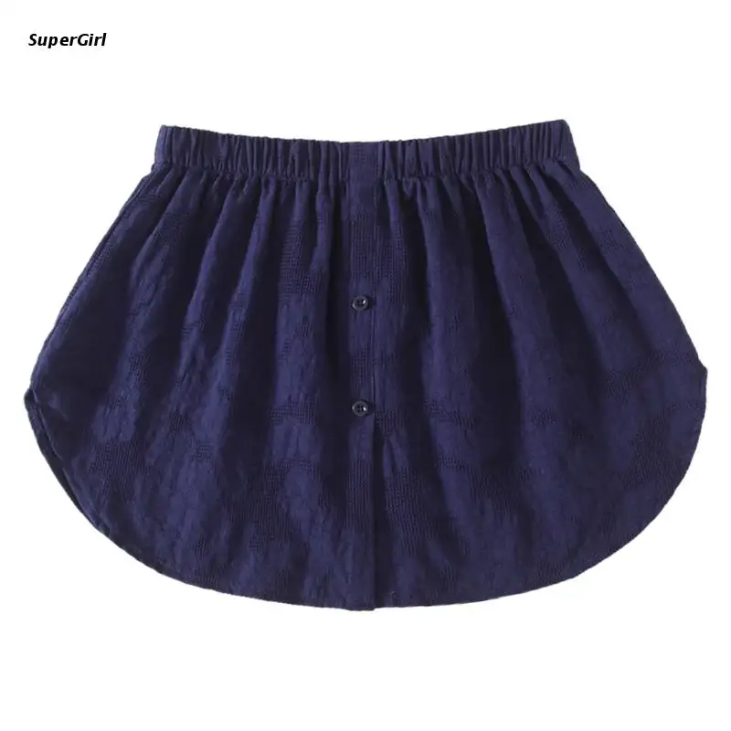 

Женская Жаккардовая юбка-трапеция J78E, темно-синяя юбка в клетку, с ложным подолом