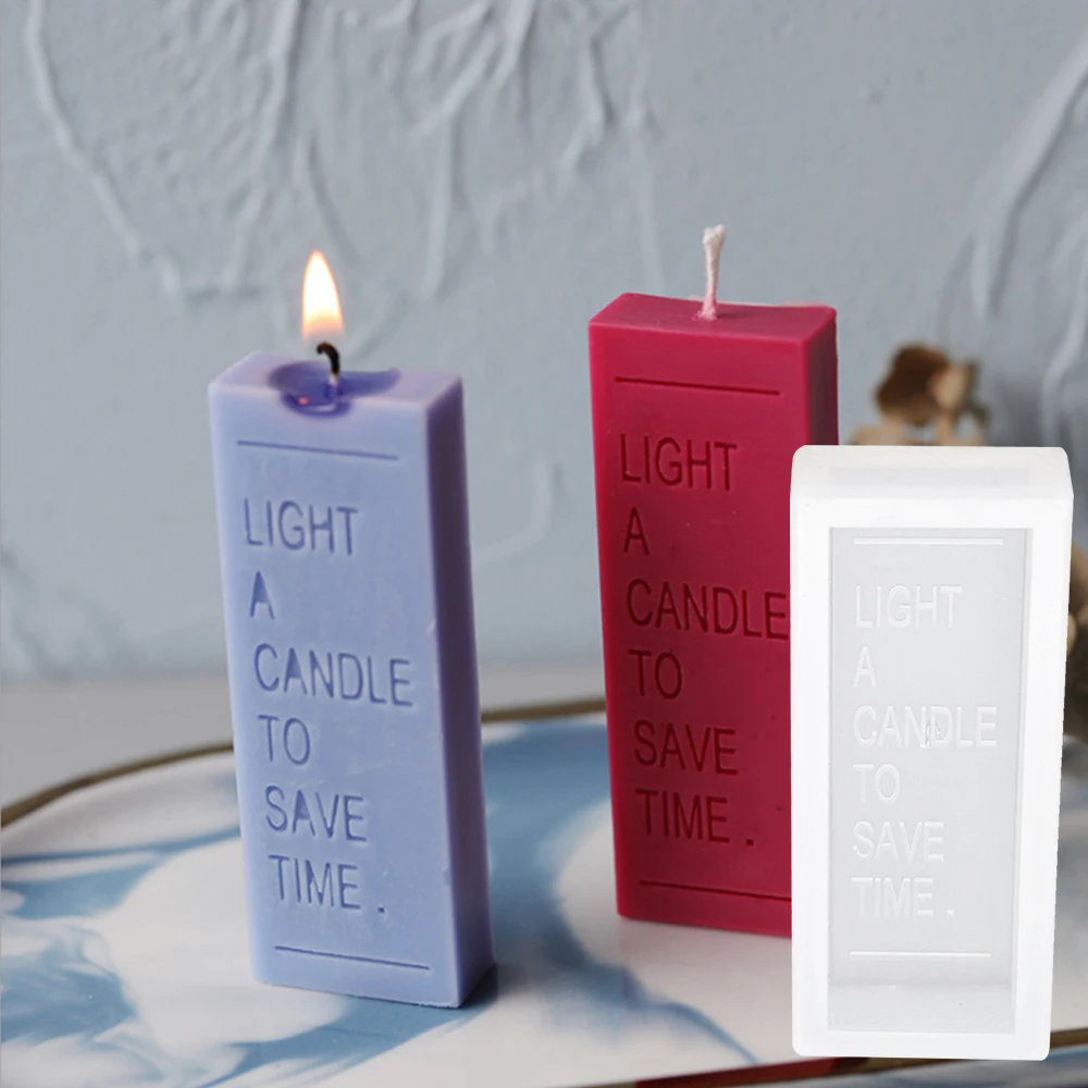 

3D Silicone Mold Long Bar Letter Candle Mold Chocolate Cake Mold Aromatherapy Candles Mould DIY Soy Wax Candle Making Soap Mold