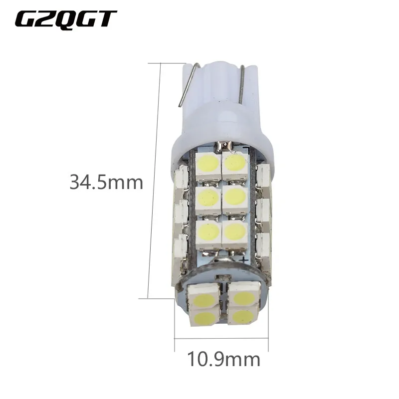 Светодиодные лампы 100X T10 белого красного синего цвета 1210 3528 28 светодиодов W5W