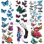 Водостойкая временная татуировка фиолетовая бабочка, имитация флэш-трансфера, здоровая Татуировка HAQ167, нетоксичные детские Мультяшные татуировки, Летний стиль