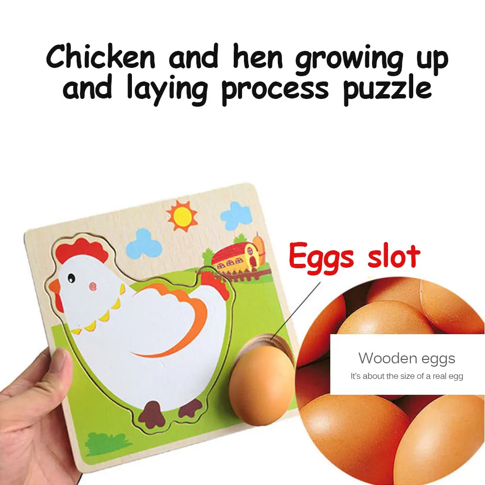 

Early Learning Education Toys Emulational Eggs Toys Chicken Hen Puzzle Eggs Process Jigsaw Children Kids Wooden Puzzles
