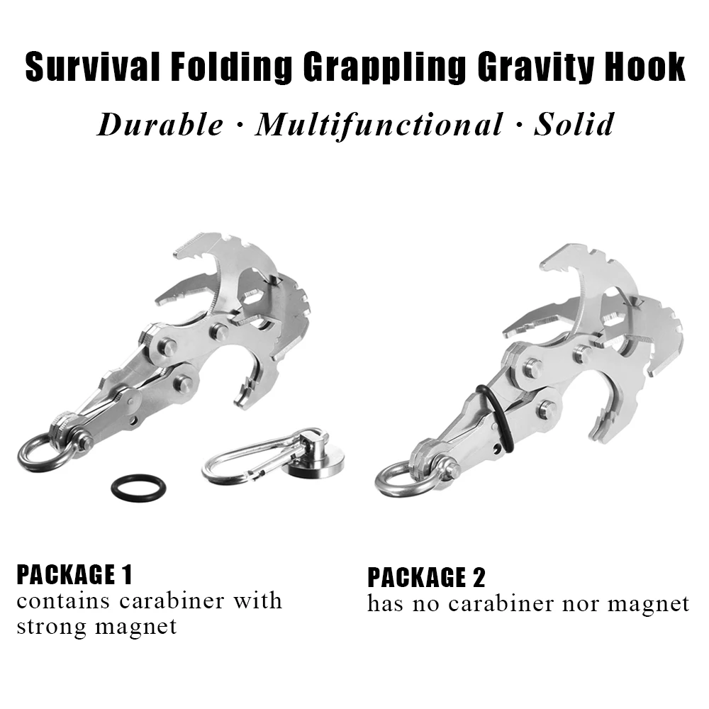 Карабин из нержавеющей стали для выживания с гравитацией магнитный карабин