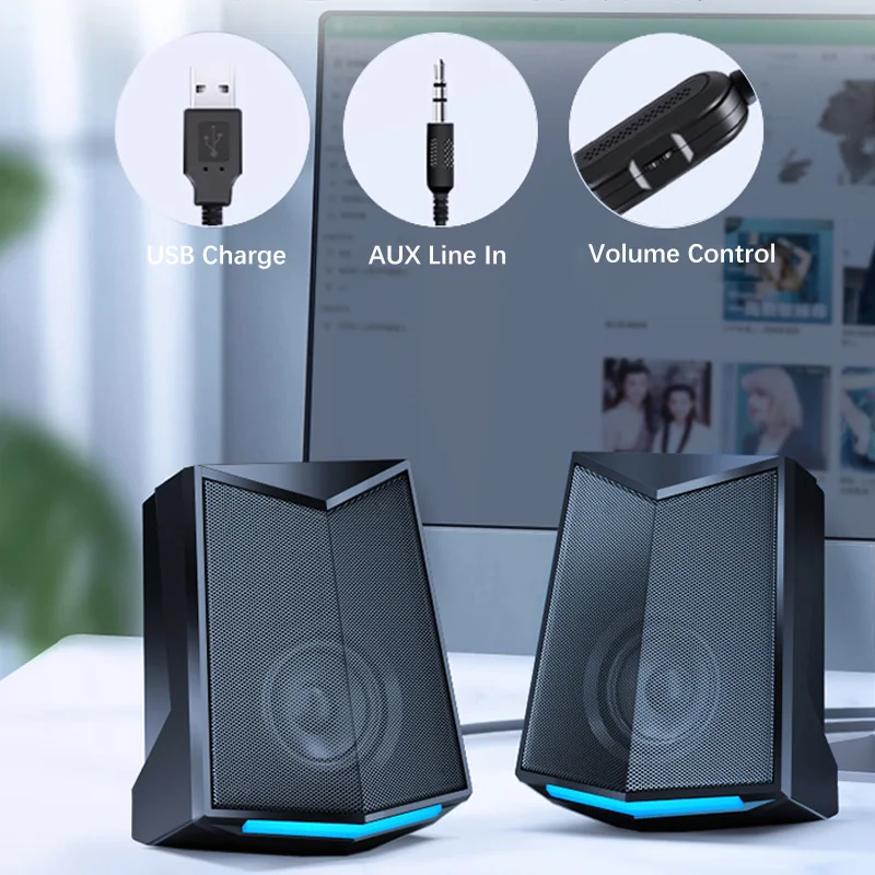 2020 новейший Полнодиапазонный 3D стерео сабвуфер бас Настольный ПК динамик