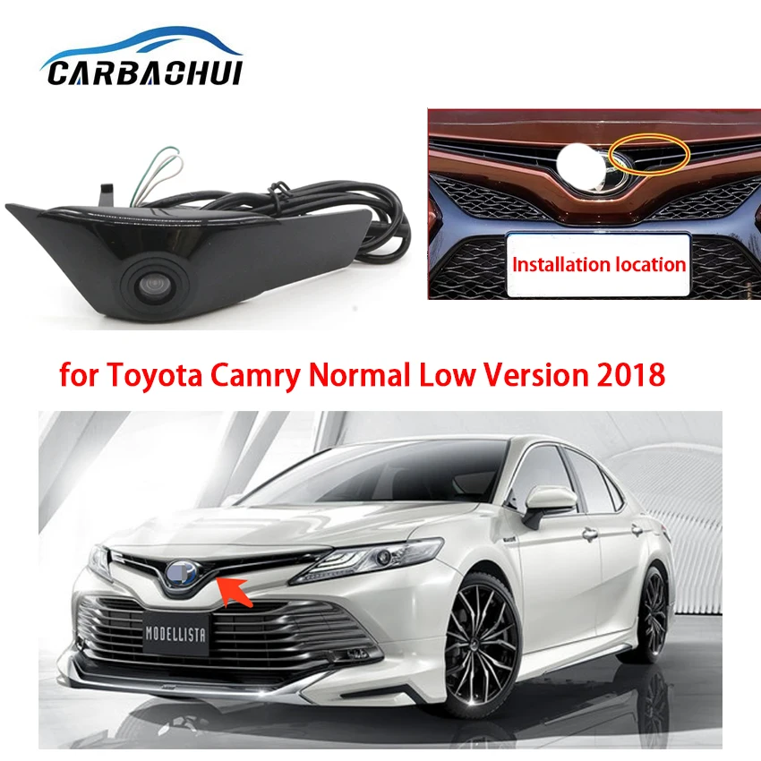 

Автомобильная специальная фронтальная камера для Toyota Camry нормальная низкая версия 2018 Автомобильная фронтальная камера видеонаблюдения FULL HD CCD с ночным видением
