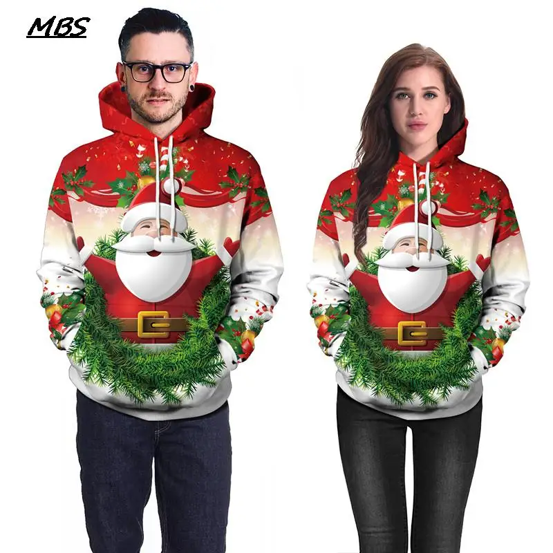 

Популярные осенне-зимние Рождественские толстовки унисекс с 3D принтом, свитер большого размера с капюшоном, мужские и женские смешные рождественские Толстовки, топы