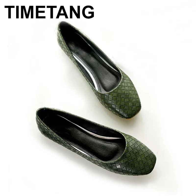 TIMETANG Сезон весна осень Женские модные Нескользящие балетки на плоской подошве