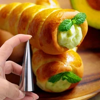 5pcslot baking cones steel croissant tubes supplies horn mold high baking quality cake pastry making bread j4t8