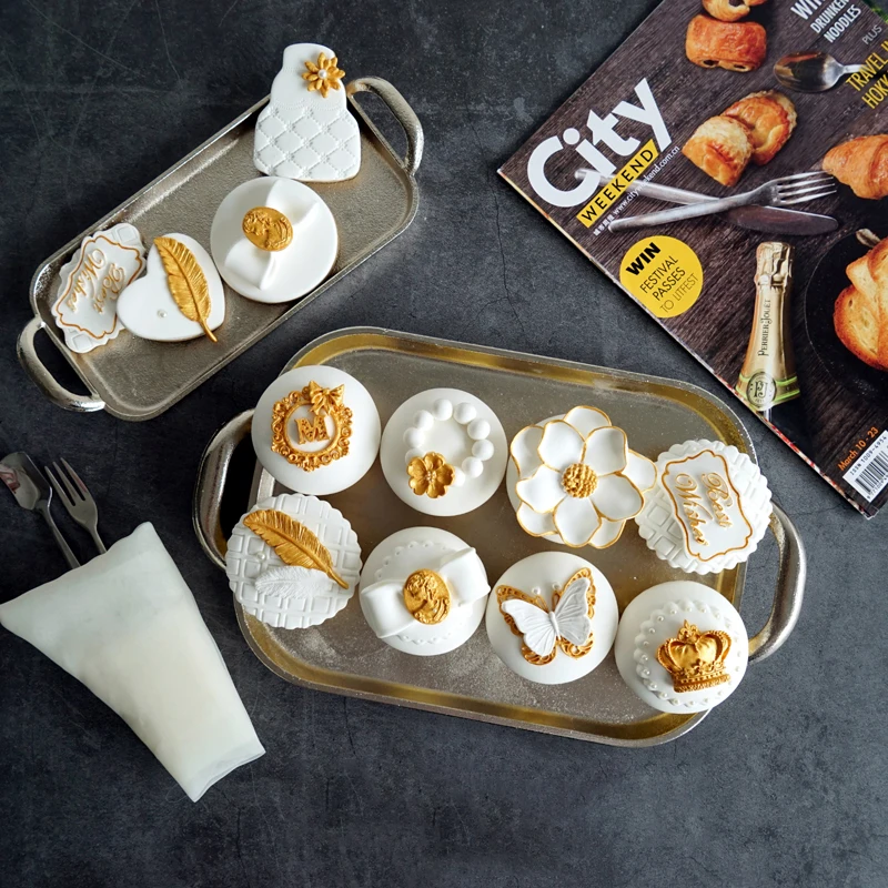 Имитация помадки кекс поддельный десерт модель золотой цвет глина торт