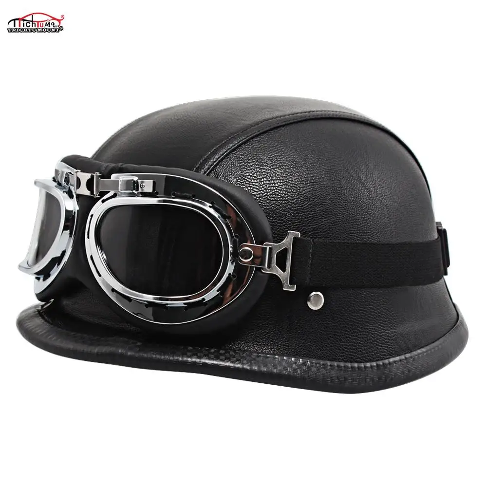 Мотоциклетный шлем из искусственной кожи в стиле немецкого велосипеда полушлем