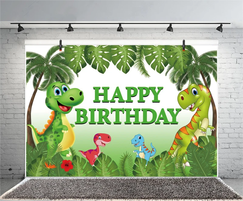 Фон для фотографий динозавр Пальма дикая сафари джунгли парк с днем рождения