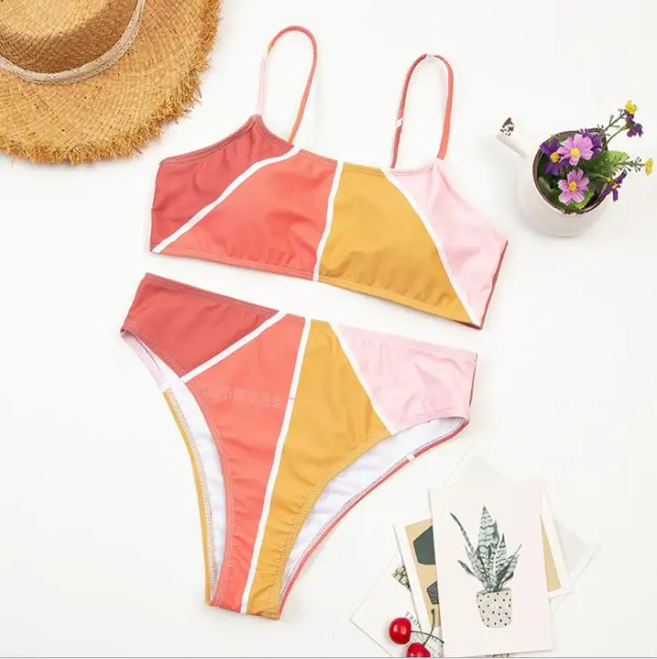 

Women's Bikini Set, Sexy Comfortable Geometric Print Bra and Panty Swimsuit Two-piece Suit for Swimming Vacation Beach
