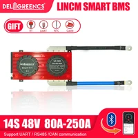 smart bms 14s 150a 200a 250a lifepo4 battery bms for 48v battery pack with bluetooth can communicatio uart rs485