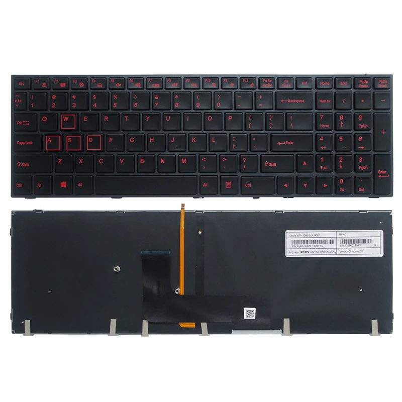 Клавиатура для ноутбука Clevo N150SD N151SD N155SD N170SD игровая черная клавиатура с