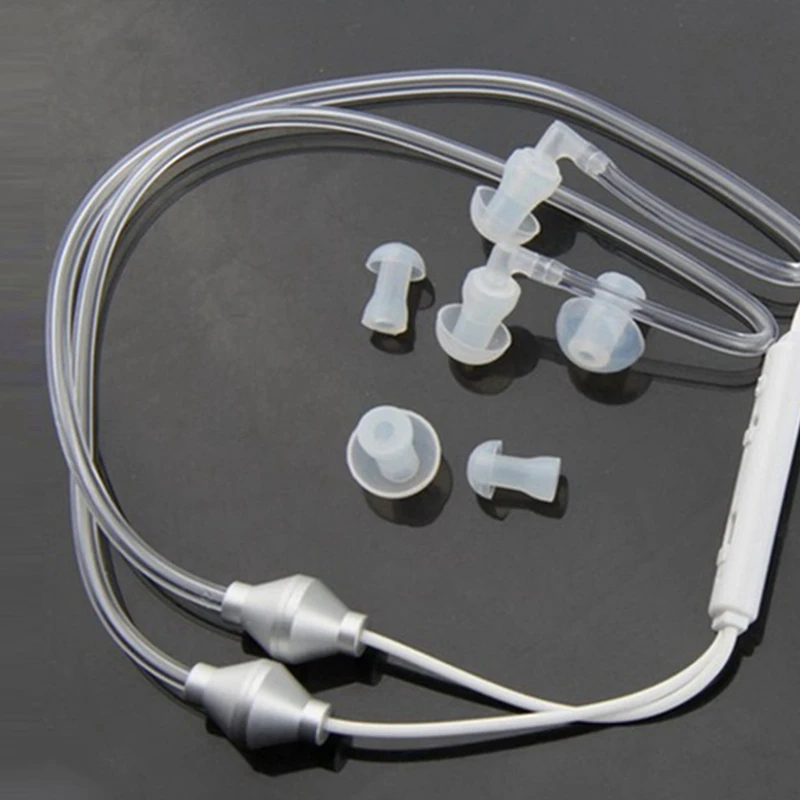 5PCS Universal 3.5mm Anti Radiation Binaural Earphones Air Tube Acoustic Earbuds Stereo Headphones with Microphone | Электроника