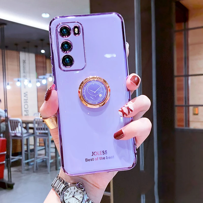 

Роскошный чехол с кольцом-держателем для телефона Honor 20 Pro 20 S 20E 20i Honor20 Lite View 20, мягкий силиконовый чехол-бампер с подставкой