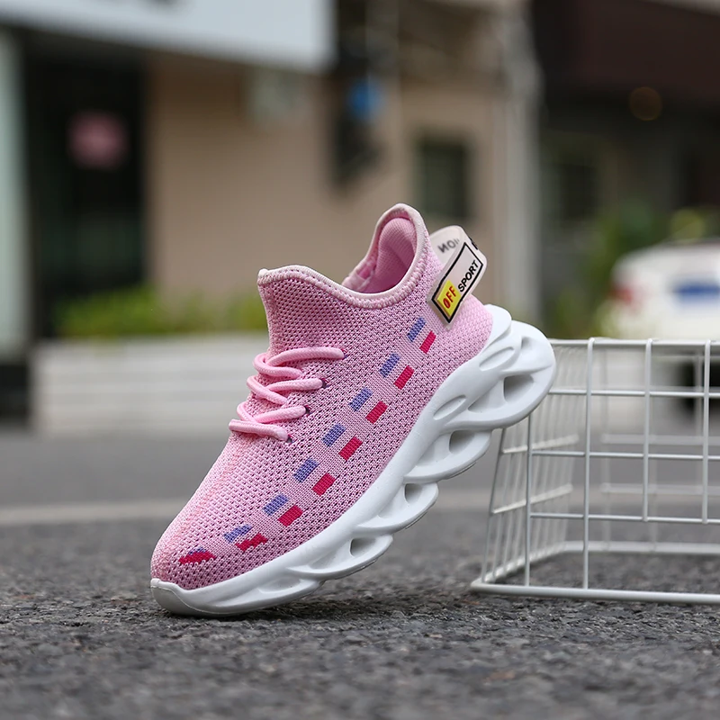 Обувь для детей модные джинсы мальчиков и девочек Кроссовки красочные вязать