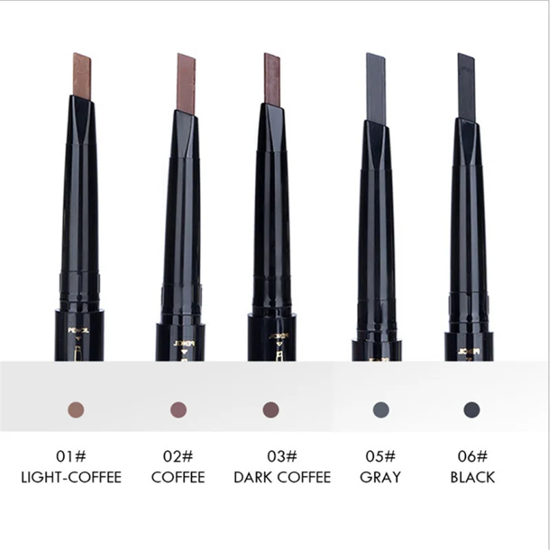 1pcs Automatic Rotating Double-Headed Eyebrow Pencil 5 Colors Waterproof Long-lasting Pen with Brush Eyes | Красота и здоровье