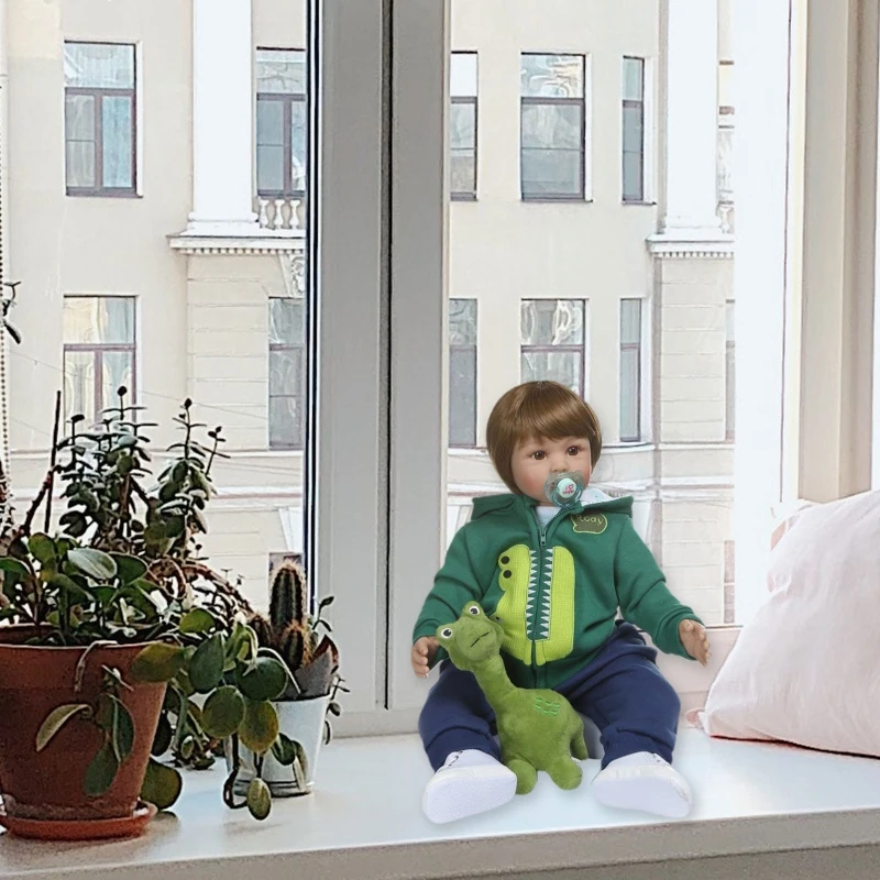 

24 inch 60cm Lovely Reborn Baby Dolls Toddler Realistic Looking Lifelike Silicone Short Hair Newborn Toy