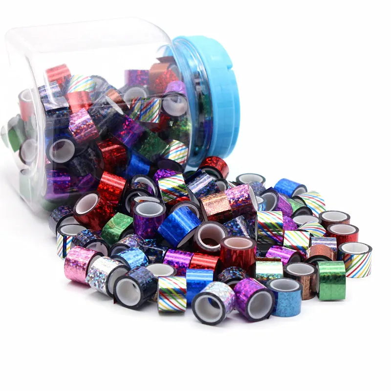 Цветная декоративная клейкая лента для маскировки 90 рулонов/ведра лазерная