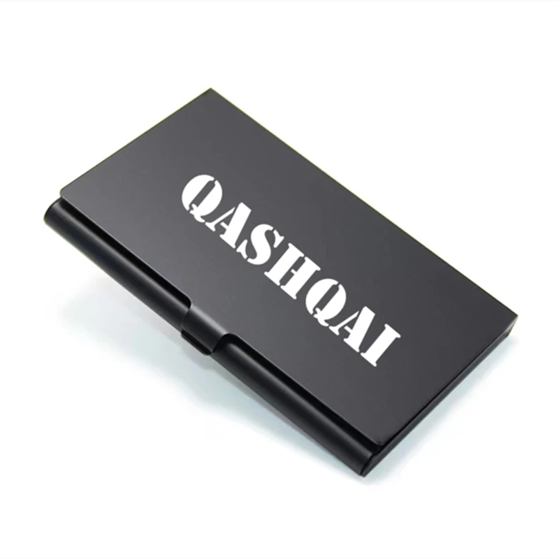 

Creative Business Card Case Stainless Steel Aluminum Metal Box Credit ID Wallet Card Holder For Nissan Qashqai Dualis J10 J11