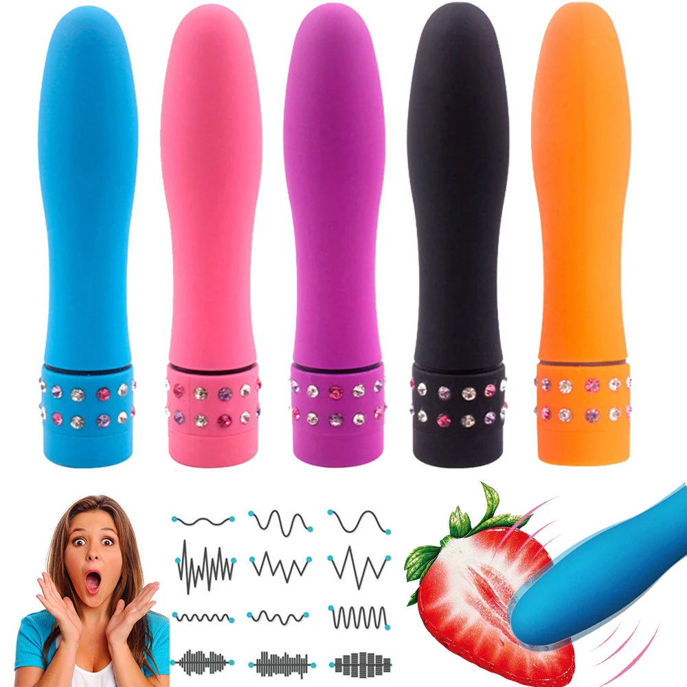 

Mini Bullet Vibrator Vaginal Massage G Spot Vibrators Pussy Clitoris stimulator Diamond Inlay Dildo Vibrating sex toys for women