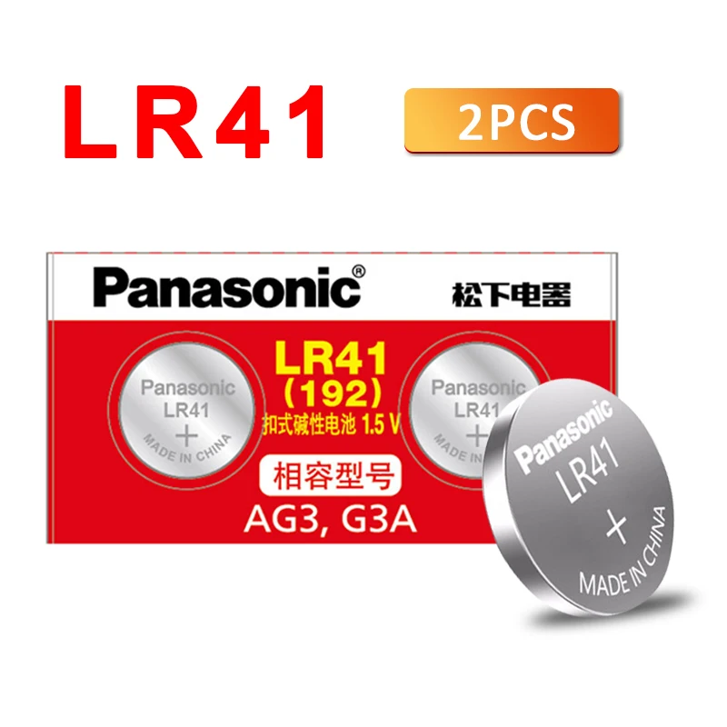 Кнопочная батарея Panasonic LR41 2 шт./лот LR 41 SR41 AG3 G3A L736 192 392A Zn/MnO2 1 5 V литиевая для