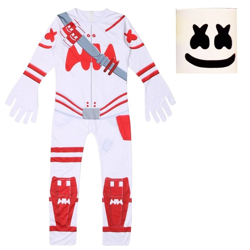 DJ музыкальный боди Marshmello для мальчиков и девочек Косплей Костюм Хэллоуин костюм