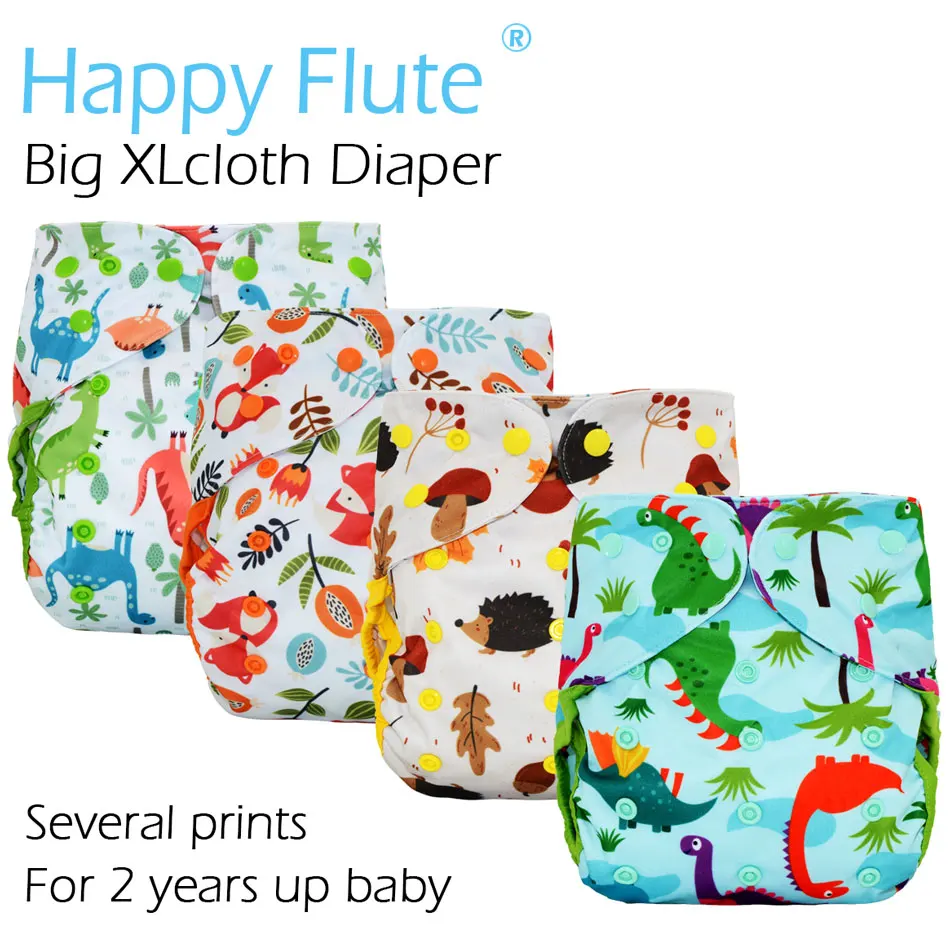 Happy Flute Big XL тканевый чехол для подгузников для ребенка 2 лет и старше, остающийся сухим внутри, регулируемый размер, подходит для талии 36-58 см