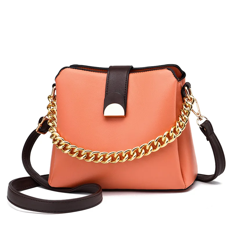 

2020 New Shoulder Bucket Chain Handbag Women Fashion All Match Leisure Travel Shoulder Messenger Bag Simple Small Bag